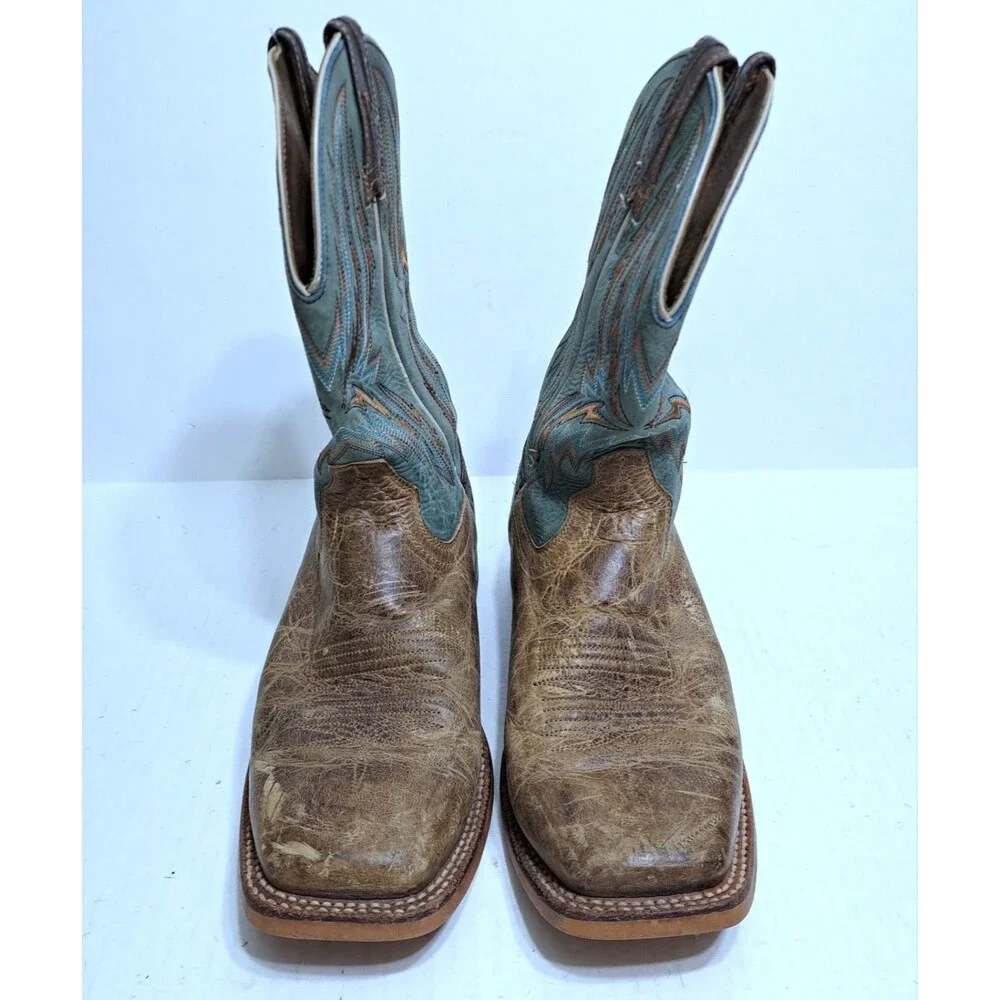 Ariat Arena Rebound Western Boots Men's 9EE Blue Brown Turquoise Cowboy Leather